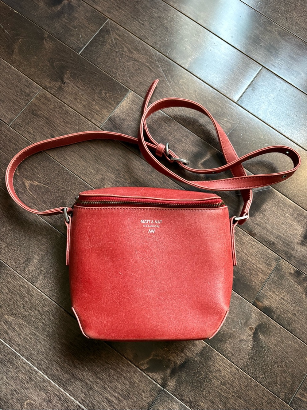 Matt & Nat Red Vegan Leather Crossbody Bag